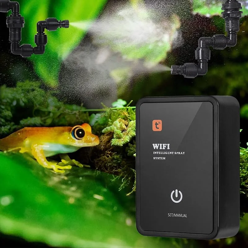 Sistema di Nebulizzazione per Rettili, Diealles Shine Umidificatore per Rettili Automatico con Fogger Nebbia Sprinkler Regolabile, Sistema di Irrigazione per Terrari Piante