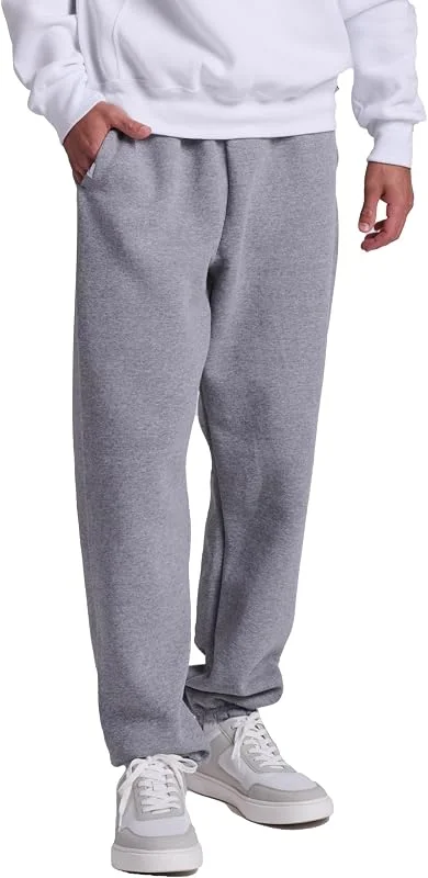 Russell Athletic - Dri Power Fleece Elastic Bottom Sweatpants, Relaxed Fit, Moisture Wicking, with Or Without Pockets, Pantaloni da Tuta Uomo — Abbigliamento riscaldato