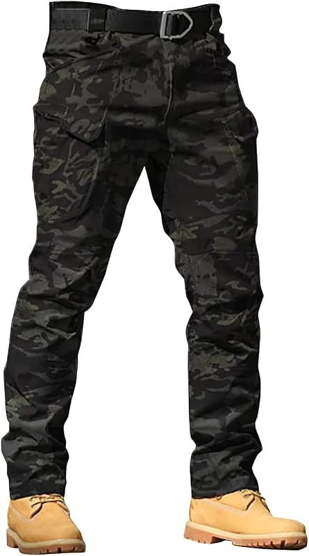 Pantaloni cargo da uomo Paintball mimetici pantaloni leggeri larghi militari pantaloni da combattimento all'aperto escursionismo casual pesca pantaloni da lavoro con tasche — Abbigliamento riscaldato