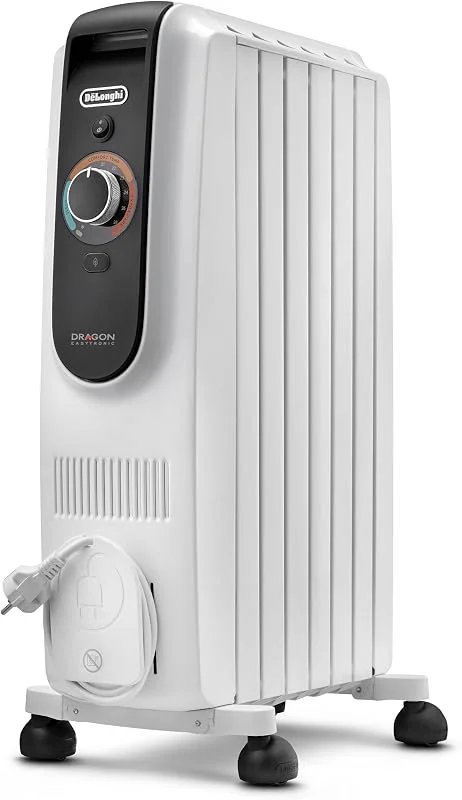 De'Longhi Dragon EasyTronic TRD50615 - Termoventilatore con 12 livelli di temperatura, interfaccia EasyTronic con termostato di sicurezza, effetto camino con 6 nervature per ambienti fino a 45 m³ — Riscaldamento