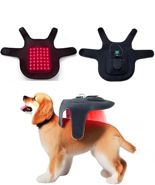 Cintura Terapia Luce Rossa per Cani e Gatti - 660 Nm, 850 nm Terapia Luce Infrarossa, Cuscinetto Riscaldante con 3 Modalità di Sollievo dal Dolore, Guarigione delle Ferite e Antiinfiammatorio Animali — Abbigliamento riscaldato