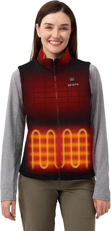 ORORO Gilet Pile Riscaldato Donna con Power Bank, Gilet Termico Elettrico per Donna come Strato Base - Caricatore non Incluso — Abbigliamento riscaldato