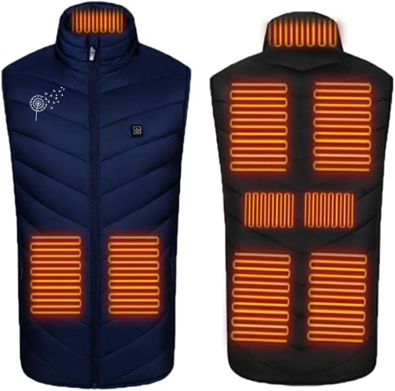 HEONSATI Gilet Riscaldato Uomo Moto Giacche Termoriscaldato Curvy Giubbotti Senza Maniche Termica Giubotti Caldo Gilet Riscaldati Uomo Giacchetto Invernali Slim Fit Gilet Riscaldato Uomo Lavoro — Abbigliamento riscaldato