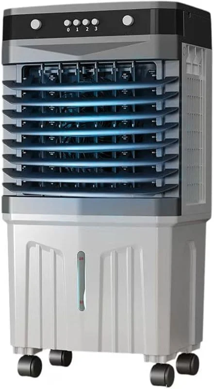 Condizionatore Portatile con Ventilatore Elettrico E Serbatoio dell'Acqua Capiente, Ventilatore A 3 velocità, Raffreddatore Evaporativo da 28 Db con Oscillazione A 120°, Timer Intelligente da 12 Ore — Umidificatore