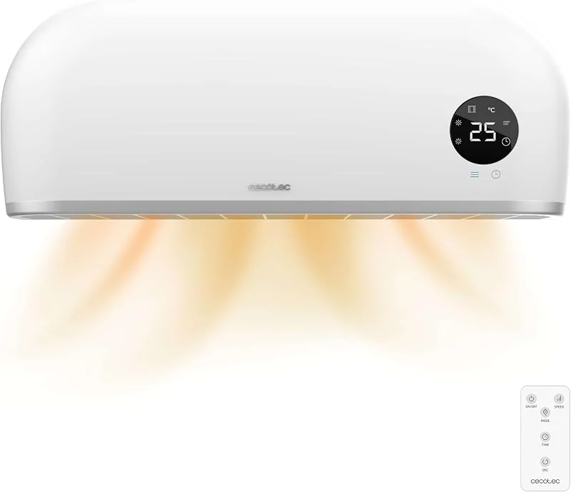 Cecotec Scaldabagno Ceramico ReadyWarm 2000 Max Box Ceramic. 2000 W, Display LCD, Termostato Regolabile, Telecomando, Protezione IPX2, Timer, Protezione da Surriscaldamento