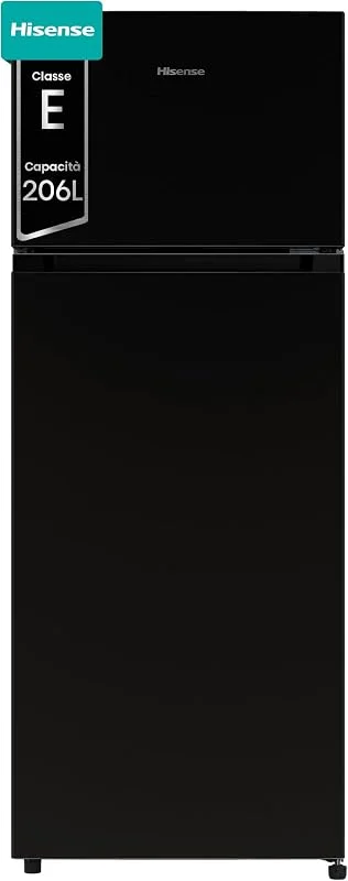 Hisense MTM55205EB Frigorifero Doppia Porta, Libera installazione, Capacità netta 206 L, Nero, Illuminazione Led, Porte reversibili, Ripiani in vetro modulari, 143.4 x‎ 54.2 x 55 cm — Riscaldamento