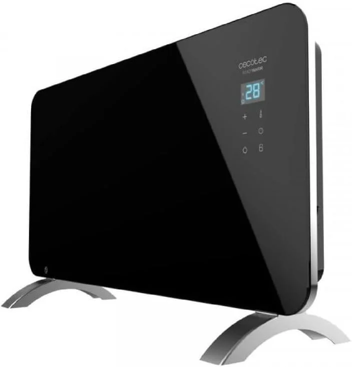 Cecotec Radiatore elettrico a basso consumo Ready Warm 6720 Crystal Connection. Wifi, 1500 W, termostato regolabile, timer, supporto da pavimento, protezione contro il surriscaldamento, nero