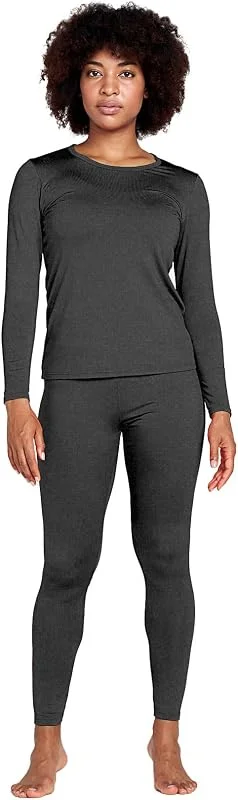 LAPASA Completo Termico Donna Fodera in Micropile Calore Base L17 - Abbigliamento Intimo Invernale Maglietta Pantaloni Calzamaglia Tuta Sci Trekking — Abbigliamento riscaldato