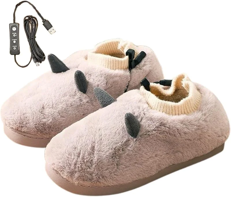 Pantofole riscaldate ricaricabili, scaldapiedi ricaricabile Pantofole in — Abbigliamento riscaldato