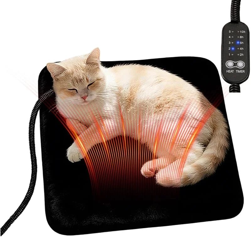Tappetino riscaldante a forma di gatto, morbido cuscino in peluche — Riscaldamento