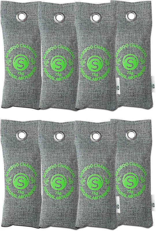 8x Sacchetti Carbone Attivo Antiodore Scarpe – Contro Odore Piedi e Umidità – Deodorante Naturale Riutilizzabile per Scarpe Sportive Lavoro Armadi Palestra – Senza Profumo — Cura della pelle