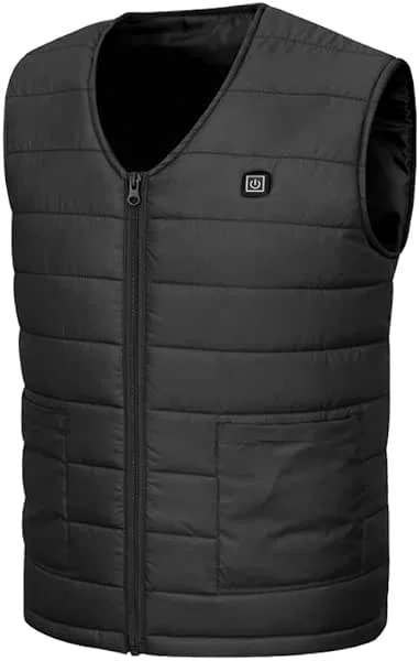 Gilet Riscaldato Uomo Doona Lavabile 5 Zone con USB e 3 Temperature Piumino Riscaldate Senza Maniche 100 Grammi Smanicato Riscaldata Imbottita Trapuntata per Sci Caccia Moto Pesca Trekking Bici — Abbigliamento riscaldato