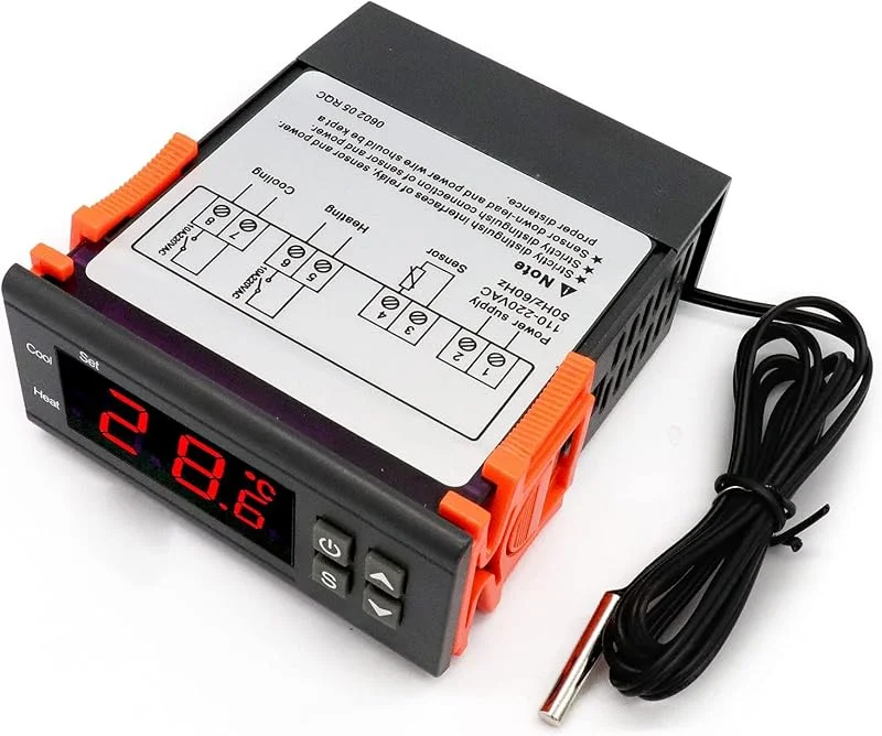 RUIZHI DC 110-220v Digital Termostato termoregolatore -50 ℃ ~ 99 ℃ Regolatore di Temperatura LED Display Temperature Controller con Sonda Sensore — Riscaldamento