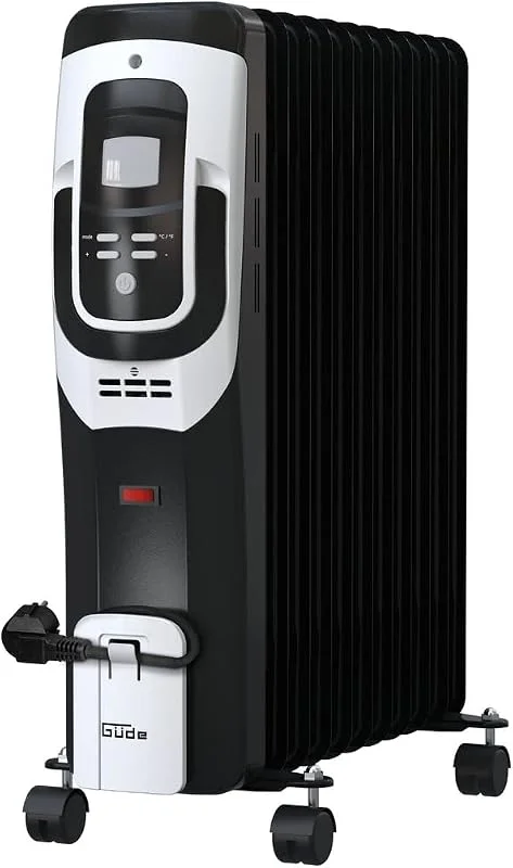 Güde Radiatore ad olio OR 2500-11 DT (2500 W, 3 livelli di riscaldamento: 1000, 1500, 2500 W, 11 nervature, display LCD, protezione antiribaltamento e surriscaldamento, termostato regolabile, funzione