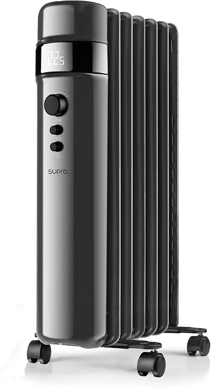 SUPRA OREA 1500 - Radiatore a olio 1500W, riscaldamento elettrico, display digitale, temperatura regolabile, timer hasta 20m2, modalità ECO, nero