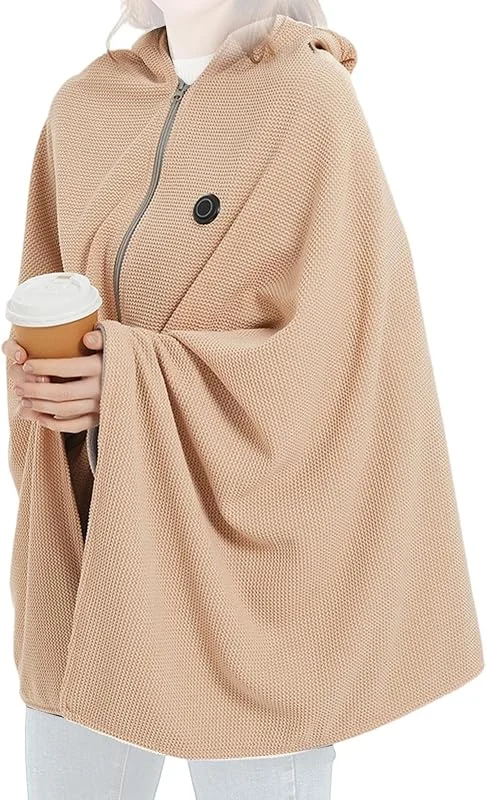 Scialle Riscaldato da Donna Coperta Indossabile Con Cappuccio Con — Abbigliamento riscaldato