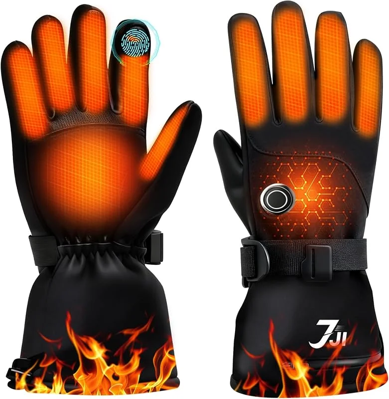 Guanti Riscaldabili, Guanti Elettrici Ricaricabili Uomo Donna, 7, 4 V x 3000 mAh Tipo C, Touchscreen Impermeabile, 3 Temperature Regolabili, Invernali da Esterno per Moto, Ciclismo, Sci — Abbigliamento riscaldato