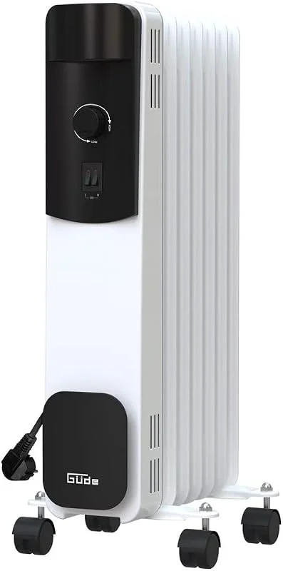 Güde Radiatore ad olio OR 1500-7 (220-240 V, potenza di riscaldamento 1500 W, 3 livelli di riscaldamento (600, 900, 1500 W), 7 nervature, termostato continuo, protezione antiribaltamento e