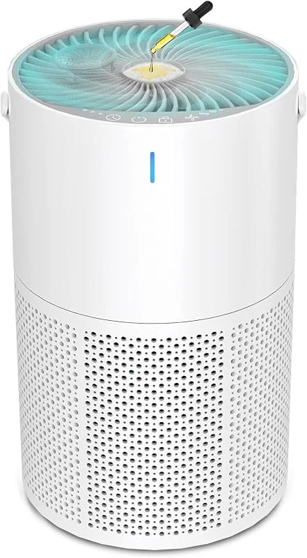 Purificatore d'Aria con Filtro HEPA, Depuratore aria, Purificatore aria, Air purifier, Sensore Intelligente, con Spugna Aromatica, Purificatore d'Aria per Allergie, per Camera Letto, Bagno, Soggiorno — Umidificatore