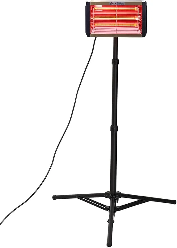 DATOUBOSS Lampada a Infrarossi per Verniciatura Auto 1000W, Lampada di Polimerizzazione a Onde Corte con Timer 0-90 Minuti, Temperatura Regolabile 0-100°C, Supporto Regolabile per Officina Carrozzeria — Riscaldamento