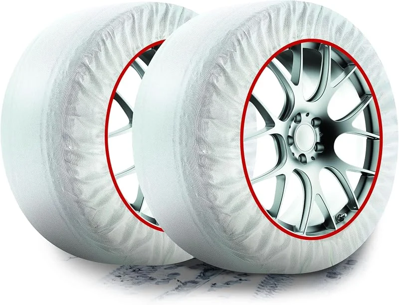 Bottari Calze da Neve Snow Socks Omologate Italia, Taglia S, Bianco, Catene da Neve Tessili per R13 - R17 (Misure per Pneumatici Dettagliate all'Interno) — Abbigliamento riscaldato
