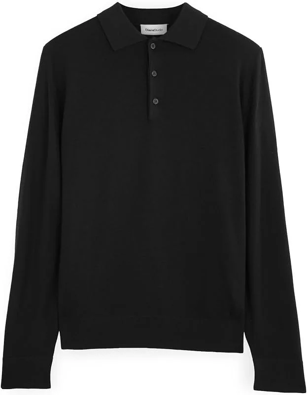 Diana Studio - Polo in Cashmere e Lana Merino, Uomo, Maniche Lunghe, Casual Fit — Abbigliamento riscaldato