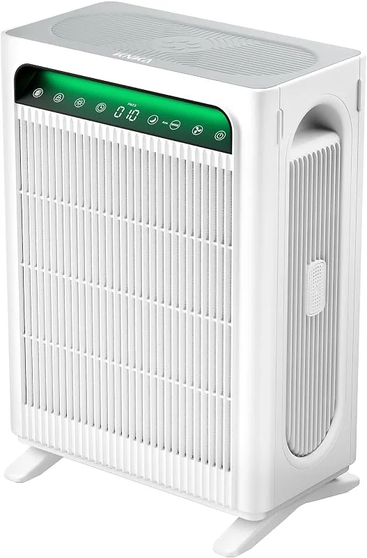 KNKA Purificatore d'Aria Filtro HEPA Sensore Intelligente fino 120m, Bianco — Umidificatore