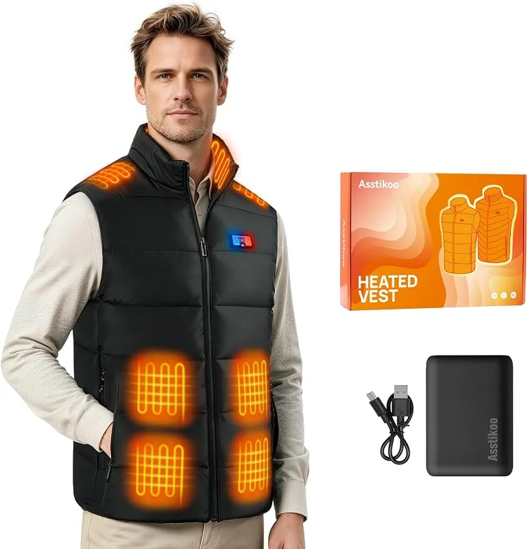 Gilet riscaldante per uomo e donna con power bank da 20000 mAh — Abbigliamento riscaldato