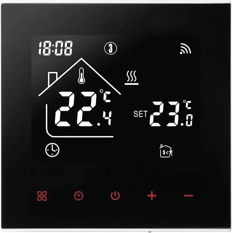 Termostato Smart WiFi per Riscaldamento Elettrico a Pavimento, 16A Termostato Elettrico per Riscaldamento Digitale con Touchscreen, Regolatore di Temperatura 230V Compatibile con Alexa Google Home