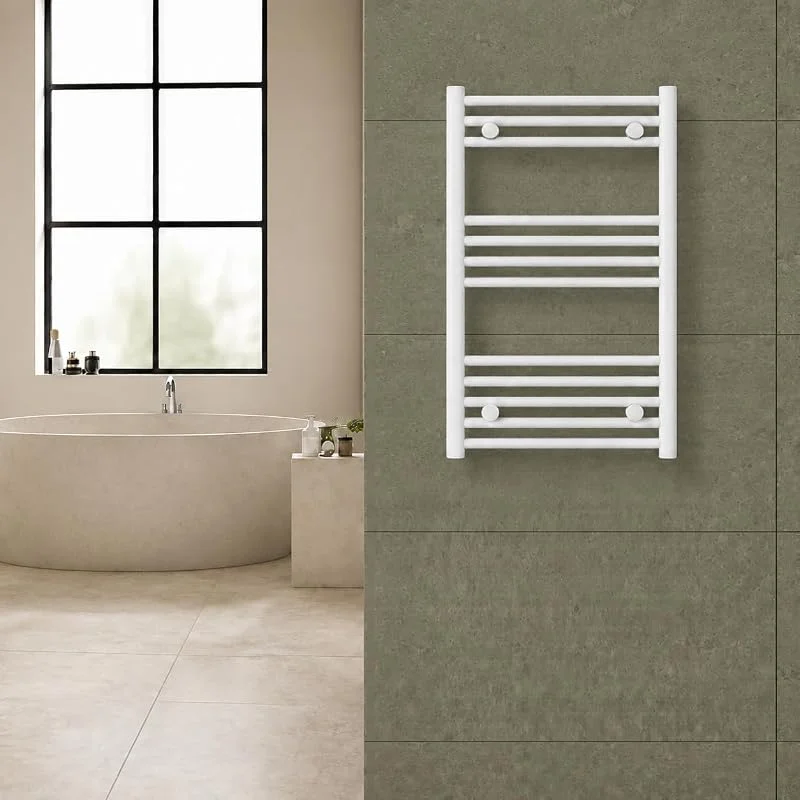 Radiatore Scaldasalviette Bianco 500 x 800 mm per Riscaldamento Centralizzato, Acciaio