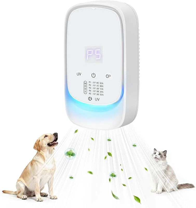 Purificatore d'aria con ozono, purificatore d'aria UV con scatola di profumo per odori forti, 99% eliminatore di odori per gatti lettiera efficace contro la toilette, cucina, animali domestici, scarpe — Umidificatore