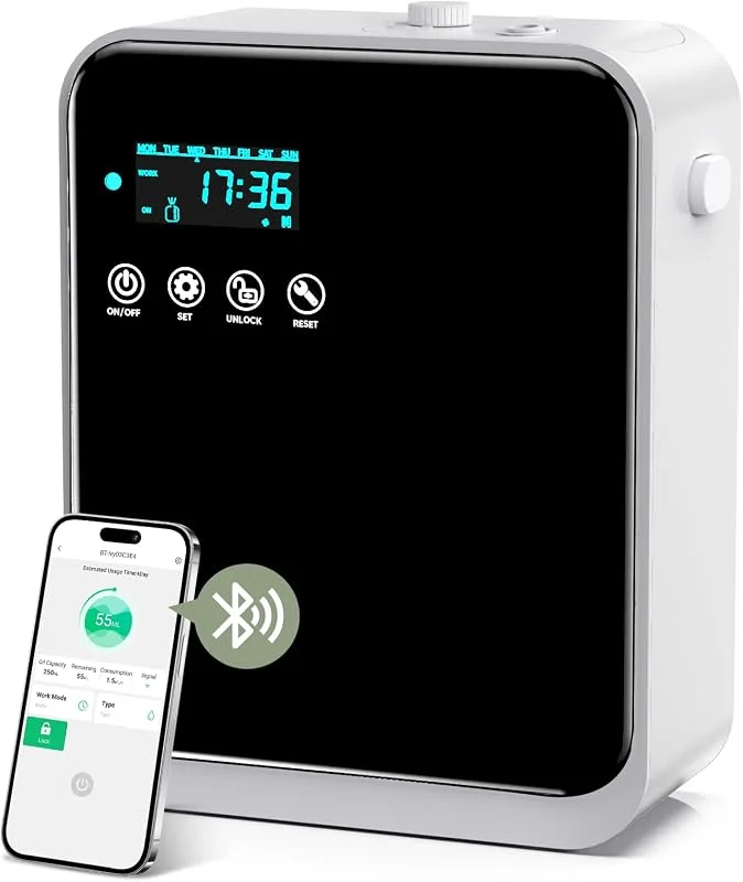 Smart Diffusore di Oli Essenziali 250ml Diffusore Di Aromi Controllo App Aromaterapia Vaporizzatore Oli Essenziali Ultra Silenzioso Diffusori Olio Essenziale Elettrico - Nero — Umidificatore