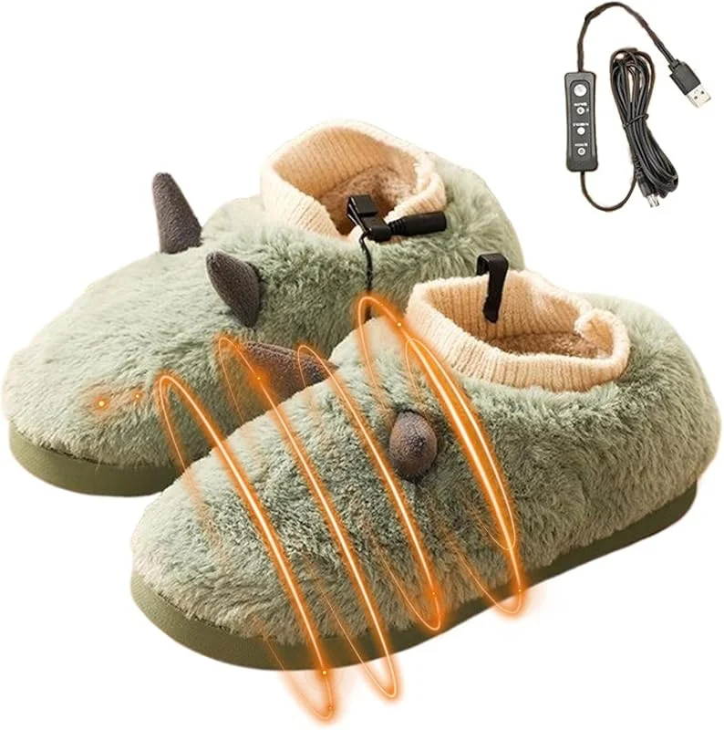 Pantofole riscaldate in peluche riscaldate elettriche ricaricabili — Abbigliamento riscaldato