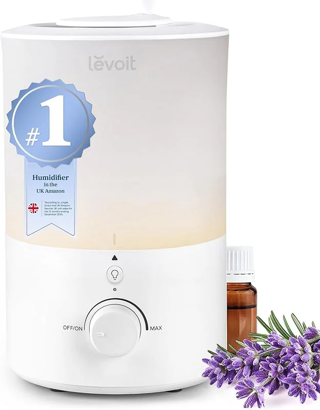 Levoit Umidificatore per camera da letto, Easy Top Fill, serbatoio da 3 litri per stanze grandi, luce notturna delicata, nebbia fredda ad ultrasuoni rapida, diffusore di oli essenziali, ideale per