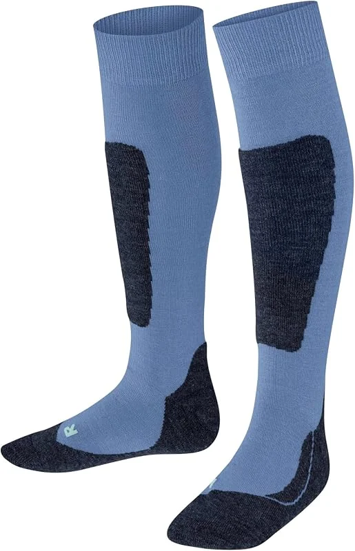 FALKE unisex bambini Active Ski calzini da sci traspiranti asciugatura rapida termoregolanti antiodore lana filo funzionale imbottitura media protezione tibia spessi caldi 1 paio — Abbigliamento riscaldato