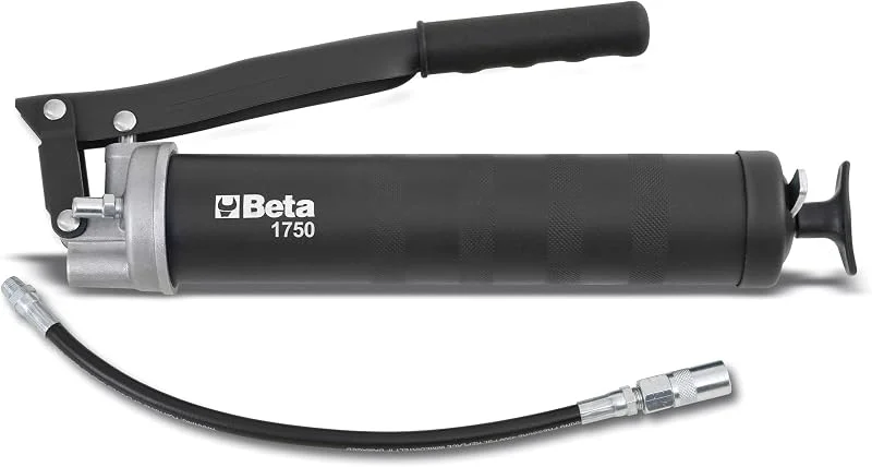 BETA 1750 500 - Compressore a Leva per Grasso Professionale, Ingrassatore Manuale con Struttura in Acciaio, Testata in Alluminio Pressofuso, Cannuccia Flessibile, Compatibile Cartucce e Grasso Sfuso — Riscaldamento