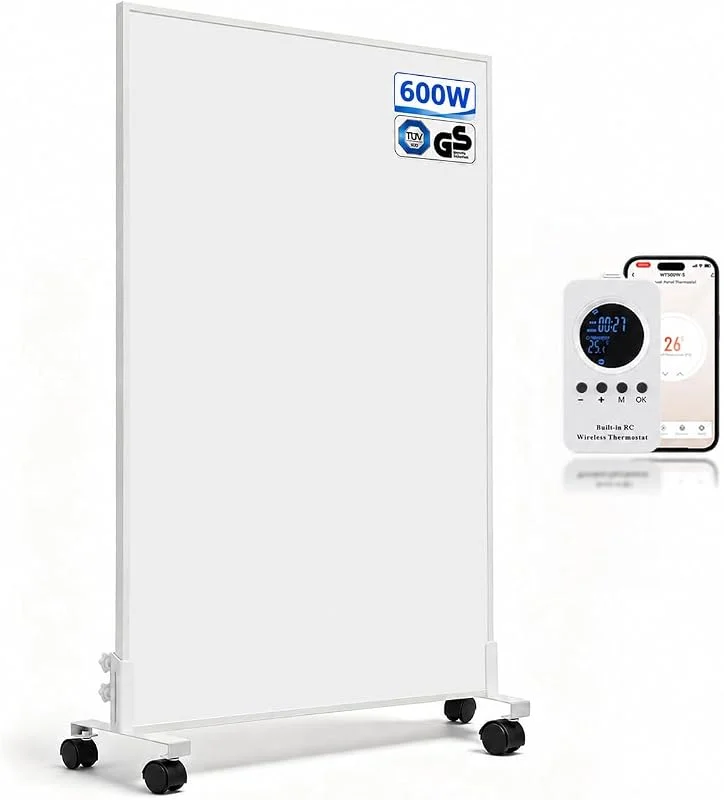Pannello Radiante Infrarossi wifi 600W con Supporto e Rotelle — Riscaldamento