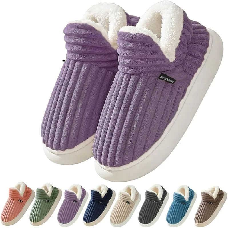 Coswind Pantofole Donna Invernali Calde Chiuse Ciabatte Casa e Memory Foam — Abbigliamento riscaldato