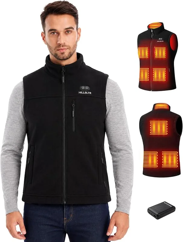 Gilet Riscaldato Uomo in Pile 7, 4 V con Batteria 12000 mAh，Gilet Termico — Abbigliamento riscaldato