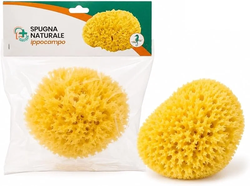 FARVISAN Spugna Naturale di Mare, Spugna Corpo e Bagnetto Neonato, Morbida, 100% Naturale, F6, 8-9 cm — Riscaldamento
