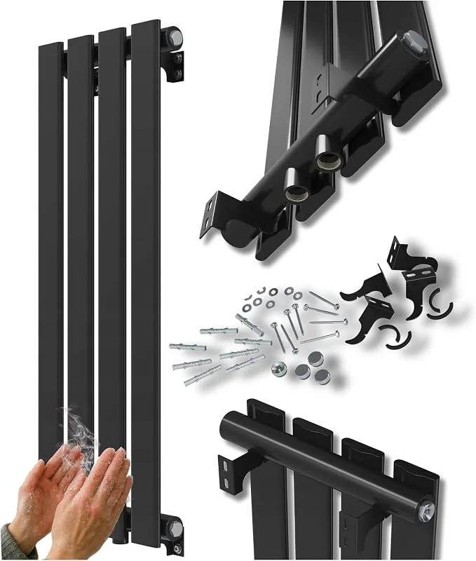 GRANITAN Scaldasalviette RAVEN 800x296 mm, Nero — Riscaldamento