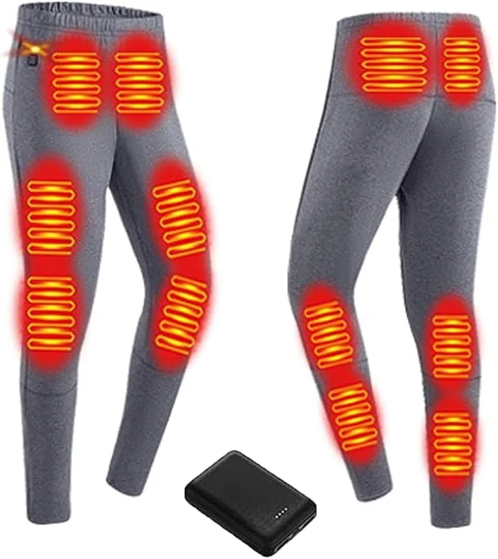 Intimo riscaldato con 12 Zone, Tre Marce di Regolazione della Temperatura, Pantaloni riscaldati elettrici for Escursioni all'aperto(Mengray, XXL) — Abbigliamento riscaldato