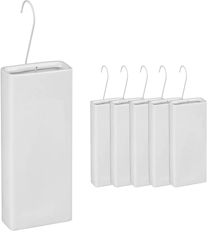 Relaxdays Set da 6 umidificatori per termosifoni in ceramica da appendere, bianco — Umidificatore