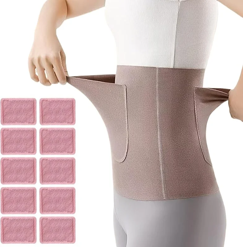 Cintura elastica da donna, comoda cintura elastica portatile con 10 scaldamuscoli, Fascia per la vita da uomo, per inverno, sci, caccia, campeggio, sport all'aperto, ufficio, lavoro, freddo, viaggi — Abbigliamento riscaldato