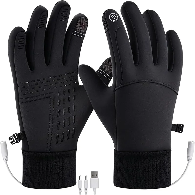 Guanti riscaldanti a muffola, unisex, a ricarica USB, foderati in — Abbigliamento riscaldato