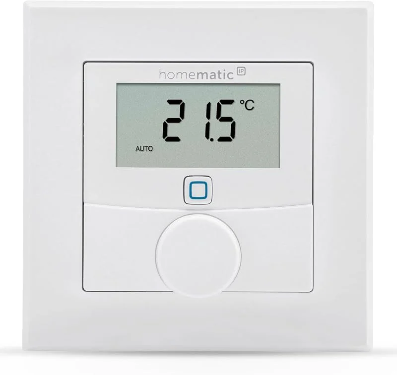 Homematic IP Smart Home Termostato da parete con sensore di umidità, termostato digitale per radiatore, riscaldamento a pavimento con app, misurazione della temperatura, risparmio energetico, 156669A0