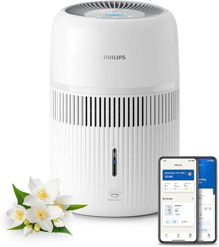 Philips Umidificatore Ambiente 4000, compatto, 275 ml, h, 41 m², 6 dB, Umidificazione Igienica, 99, 97% di Batteri in Meno, Serbatoio da 3, 5 L, Bianco (HU4209, 00)