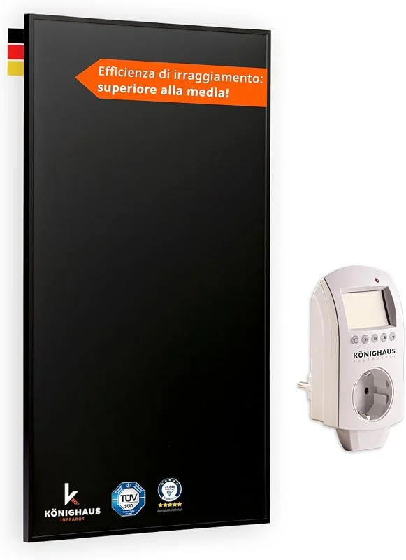 Könighaus pannello IR Black Edition – 1200 W – 18–29 m² — Riscaldamento