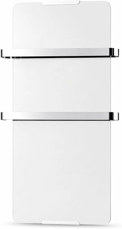 CHEMIN'ARTE Scaldasalviette riscaldato electtrico 1200W - Radiatore verticale - 120 x 6 x 46 cm - IP24 - bianco - Design moderno, kit di installazione — Riscaldamento