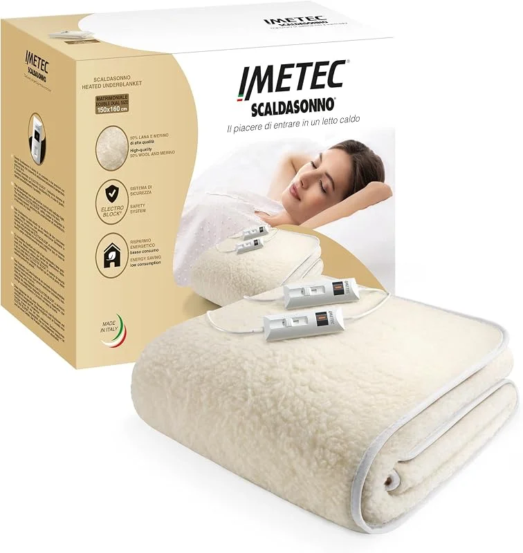 Imetec Scaldasonno – Scaldaletto matrimoniale 150x160 lana merino — Riscaldamento